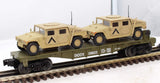 Model Train Sales Inc. DODX-39603  Military Flat Car W/2 M.P. Hummers O SCALE Like New