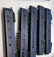 MTH Premier 20-65245 Norfolk & Western N&W 5-Car 70' Streamlined Passenger Set (Smooth Sided) Banner Blue O SCALE Used Excellent