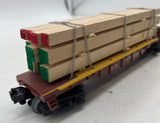 Lionel C-46152 CNW Lumber flatcar w/ created wood load O SCALE Used Excellent No Box