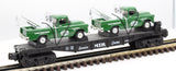 MTH Railking 30-7615 Flat Car W/ ERTL MTH Tow Trucks O SCALE Like New