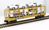MTH Railking 30-76095 Erie Lackawanna Auto Carrier Flat Car w/(4) Pontiac Firebirds O SCALE Like New