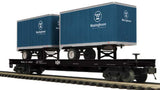 MTH 20-98733 Premier Bessemer & Lake Erie Flat Car w/(2) 20' Westinghouse Trailers O SCALE NEW