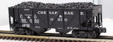 K-Line k-53050 C&O Diecst 2 Bay Hopper with Coal Load O SCALE Used Excellent No Box