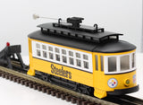 MTH Railking 30-2581 NFL - Pittsburgh Steelers Bump-n-Go Trolley O SCALE Like New