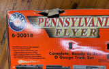 Lionel 6-30018 Pennsylvania Flyer  Set O SCALE (7 stakes are missing from flat car) Used Damaged Box