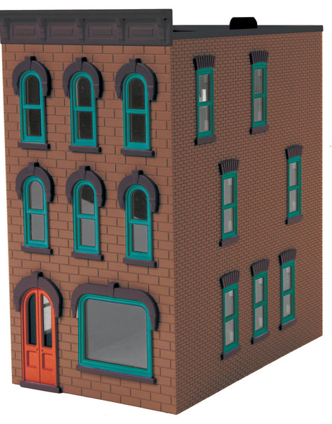 MTH Railking 30-90372 Brown Stone 3-Story Town House O SCALE Like New