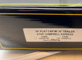 Weaver 50' Flatcar ATSF w Campbell Express trailer #330216 u23020 ld "humpin to please" O SCALE NEW