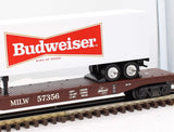 K-Line K691-5601 Milwaukee Flat car #57356 w/Budweiser Trailer O SCALE Like New