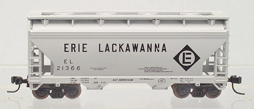 Atlas 3902 ERIE LACKAWANNA 2-Bay Centerflow Hopper Gray/Black N Scale Like New