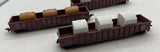 3PRRCLFC SET OF 3 PENNSYLVANIA RAILROAD PRR  & MICHIGAN CENTRAL GONDOLAS WITH CUSTOM LOADS (latch couplers, 1 car missing coupler) as is HO SCALE Used WRONG BOX