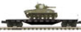 MTH Premier 20-90545B Chesapeake & Ohio 50-Ton 41' Wood Flat Car w/Sherman Tank Load O SCALE NEW