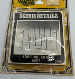 Woodland Scenic D248 STREET AND TRAFFIC LIGHTS HO SCALE (ONE STREET LIGHT BROKEN) Used AS IS Damaged Box