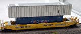 Athearn 7263  Husky Stack Well Car with Container DTTX Trailer Train  HO Scale Like New