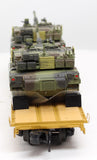 MTH Premier 20-90361 F TTX 60' Flat Car w/M1a Tank Loads O SCALE Like New