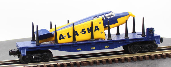 Lionel 6-36021 Alaska Railroad Flatcar with Alaska Airplane #6424 O SCALE Like New