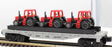 Lionel 6-16907 Flat Car W/Farm Tractors O Scale Used