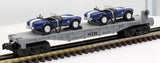 MTH Railking 30-7660 Auto Transport Flat Car w/Ertlr 1965 Ford Cobras O SCALE Like New