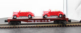 MTH Railking 30-76380 Pennsylvania RailKing Flat Car w/(2) '37 Ford V8 Convertibles O SCALE Used Excellent