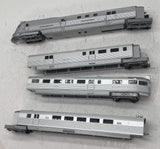 Con-Cor 001-008724 CHICAGO BURLINGTON & QUINCY Post WWII Pioneer Zephyr Diesel Train Set AND 0001-008723 4th Add On Car HO Scale Like New