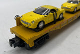 MTH Railking 30-76055 Chessie Flat Car w/ 2000 Ford Thunderbirds (yellow) O SCALE Like New
