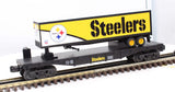 MTH Railking 30-76206 NFL - Pittsburgh Steelers Flat Car w/40' Trailer O SCALE Like New