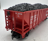 MTH Premier 20-97458 Canadian National CN red 4-Bay Hopper Car O SCALE Used Excellent