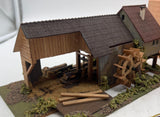 Faller 229 German Sawmill Water Wheel House Vintage West Germany HO SCALE Used Excellent Damaged Box