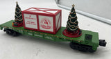 MTH Railking 30-76673 Christmas RailKing Flat Car w/Lighted Christmas Trees O SCALE Used Excellent