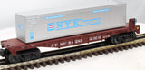 MTH 30-7664 SANTA FE Flat Car w/Sea container O Scale Like New