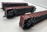 3PRRCLFC SET OF 3 PENNSYLVANIA RAILROAD PRR  & MICHIGAN CENTRAL GONDOLAS WITH CUSTOM LOADS (latch couplers, 1 car missing coupler) as is HO SCALE Used WRONG BOX