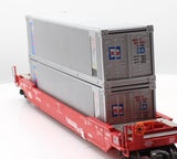K-Line K- Line K-7765 Southern Pacific Gunderson Husky Stack DTTX W/Containers O SCALE Like New