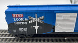 MTH Railking 30-74974 Union Rail Box Car w/Blinking LEDs O SCALE Like New