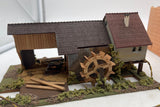 Faller 229 German Sawmill Water Wheel House Vintage West Germany HO SCALE Used Excellent Damaged Box