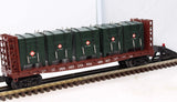 MTH Railking 30-76603 Pennsylvania Flat Car - w/Bulkheads & LCL Containers O SCALE Like New