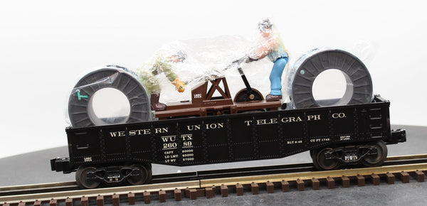 Lionel 6-26089 LRRC Western Union Telepraph O27 Gondola W/Handcar O SCALE NEW