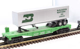 Lionel 6-16308 BURLINGTON NORTHERN Flatcar Mainline #298224 O Scale Used Damaged Box