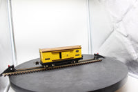MTH Tinplate 10-1042 Boxcar yellow & brown roof with brass trim O SCALE Like New