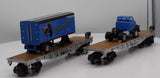 Menards 275-9392 NORFOLK SOUTHERN 2-Piece Flatcar with 1954 GMC Wrangler Tractor & Trailer Set O Scale NEW