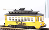 MTH Railking 30-2581 NFL - Pittsburgh Steelers Bump-n-Go Trolley O SCALE Like New