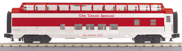 MTH Railking 30-67907 Texas Special RailKing 60' Streamlined Full-Length Vista Dome Car O SCALE Like New