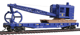 Walthers 931-1780 Flatcar with Logging Crane - Ready to Run -- Alaska Railroad (blue) HO SCALE Like New