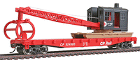 Walthers 931-1460 Flatcar with Logging Crane - Ready to Run -- Canadian Pacific (red, black; Multimark Logo) HO SCALE NEW