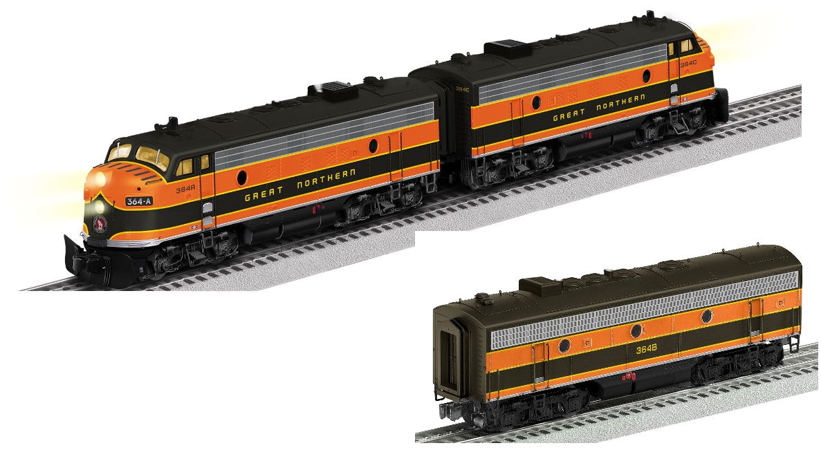 Lionel 2433200 Great Northern GN LEGACY F7AA Set #364A #364C and 24332