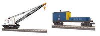 MTH 30-79580, 30-79584 Union Railroad Crane & Tender Set (Set of 2) O Scale NEW