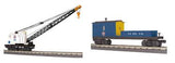 MTH 30-79580, 30-79584 Union Railroad Crane & Tender Set (Set of 2) O Scale NEW