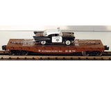 Lionel 6-26906 Southern Pacific SP flatcar with die-cast Corgi 1957 Chevy police car SZ O SCALE NEW