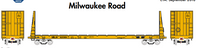 Athearn ath90240 Milwaukee Road 60' bulkhead flatcar HO SCALE NEW