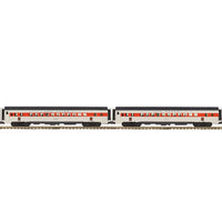 MTH Premier 20-5666b New Haven 2 Car 70' StreamLined Coach / Coach Passenger  O Scale NEW