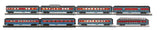 MTH 30-68290 North Pole 4-Car 60 Streamlined Passenger Set w/LED Lights, 30-68291 Sleeper / Diner, 30-68292 Coach AND 30-68293 Full Length Vista Dome (Set of 4) Limited O Scale NEW