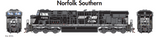 Athearn ATHG83041 HO ES40DC, Norfolk Southern NS w/PTC #7540 Diesel Locomotive HO SCALE NEW